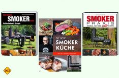 Drei starke Bücher zum Thema Grillen und Smoken aus dem Heel-Verlag Königswinter. (Foto: Verlag)