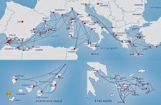 Die Fährlinien im Süden von Europa: Ein dichtes Streckennetz bis nach Afrika. (Grafik: VFF)