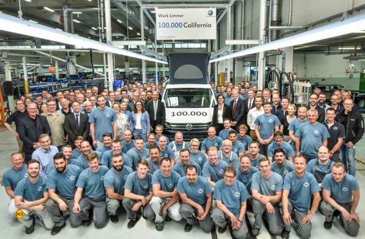 In der Fertigungsstätte Hannover-Limmer wurde der 100.000ste California gebaut. 2017 erzielte die Marke mit 15.155 California einen neuen Produktionsrekord (+18 Prozent). (Foto: VW Nutzfahrzeuge)