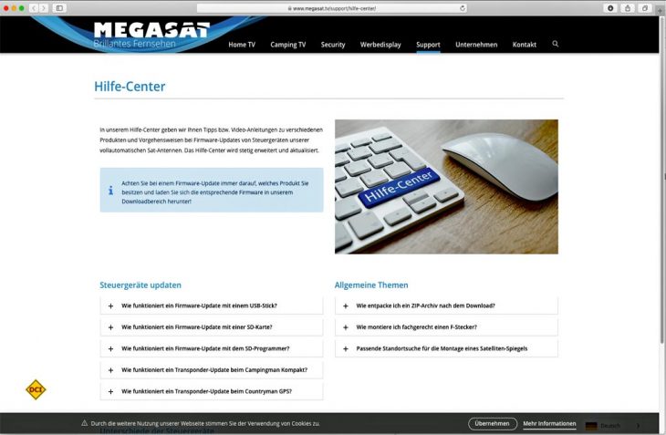 Megasat, der Spezialist für Satellitentechnik, hat seinen Kundenservice mit einem Online-Hilfe-Center erweitert. (Foto: Megasat)