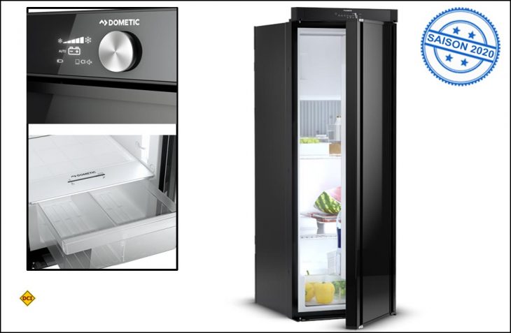 Dometic präsentiert eine neue schlanke Kühlschrankversion der 10er-Serie: Den innovativen Kühlschrank RML10.4 mit beidseitig (links/rechts) zu öffnender Tür. (Foto: Dometic)