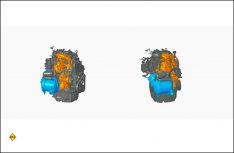 Der neue 2.0-Liter-TDI-Motor mit motornaher Abgasreinigung (blau) und überarbeiteter Turbo-Aufladung (orange). (Foto: VWN)