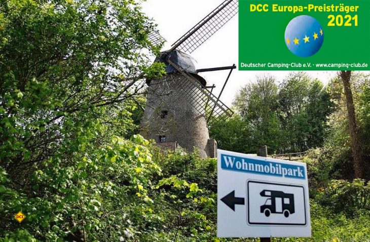 Der Wohnmobilpark an der Windmühle hat 2021 den Europapreis des Deutschen Camping Clubs DCC erhalten. (Foto: DCC)