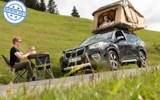Mit dem Dachzelt wird der SUV Subaru Forester zum Camping-Mobil. (Foto: Subaru)