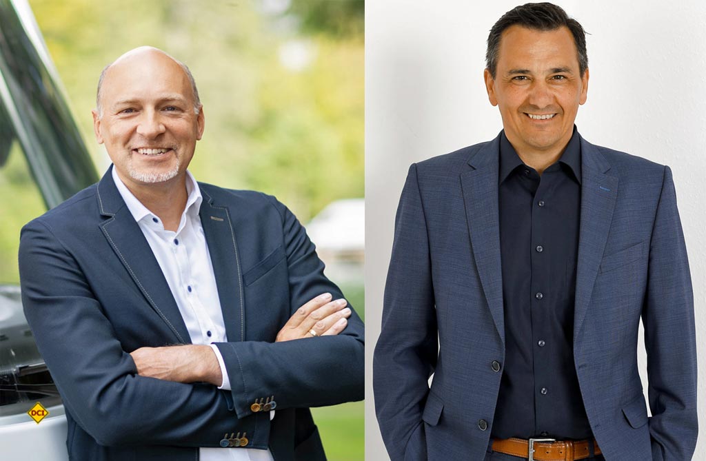 Alexander Leopold (links) wird ab 1. Juli neuer CEO der Erwin Hymer Group. Bernhard Kibler wird zum Vorsitzenden der Geschäftsführung von Dethleffs. (Foto: EHG)