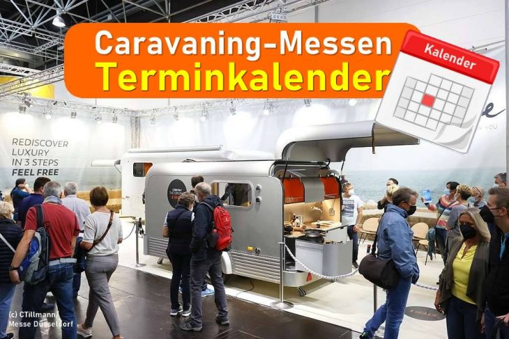 Veranstaltungskalender: Jetzt schon die besten Caravaning-Termine finden! (Foto: CTillmann/Messe Düsseldorf; Montage: tom/dkf)